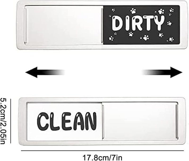 Dishwasher Magnet Dirty Clean Sign Sticker Silver Red And Green - Image 2